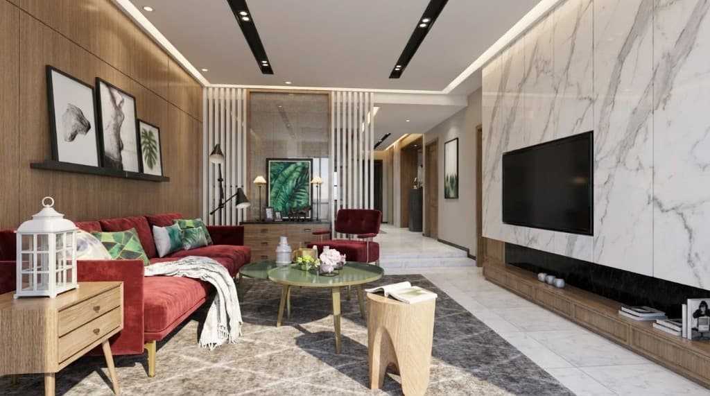 Warm Minimalist Living Room